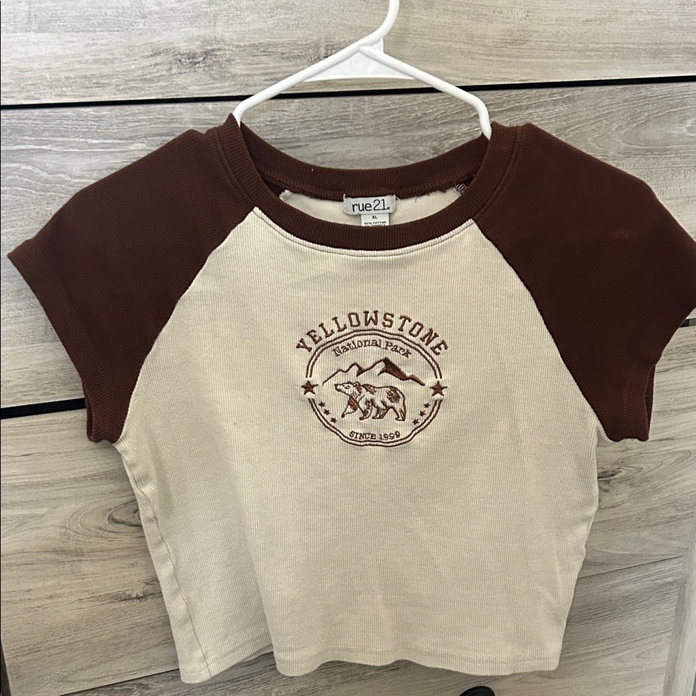 Rue21 Kids Yellowstone Brown and Cream Tee